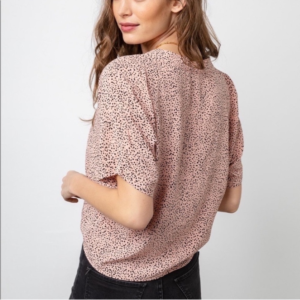 Rails Thea Rose Spotted Button Tie Waist Blouse - Picture 2 of 6